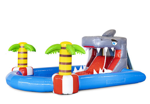 Haai waterglijbaan springasteel bestellen bij JB Inflatables Nederland. Koop nu springkastelen online bij JB Inflatables Nederland 
