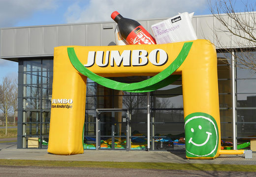 Bestel op maat gemaakte jumbo reclameboog  met 3D objecten voor alle evenementen bij JB Promotions Nederland. Opblaasbare reclamebogen in alle maten en soorten razendsnel op maat gemaakt