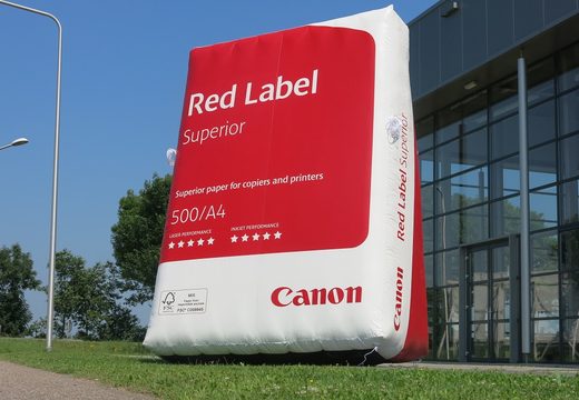Opblaasbaar Canon papier pak productvergroting te koop. Bestel opblaasbare 3D objecten online bij JB Inflatables Nederland 