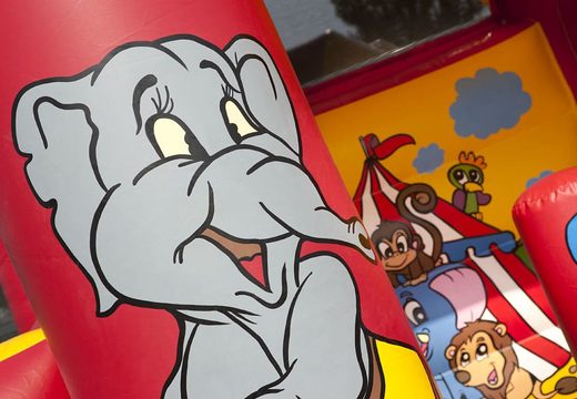 Midi overdekt multifun springkasteel met glijbaan kopen in het thema circus voor kinderen. Koop springkastelen online bij JB Inflatables Nederland