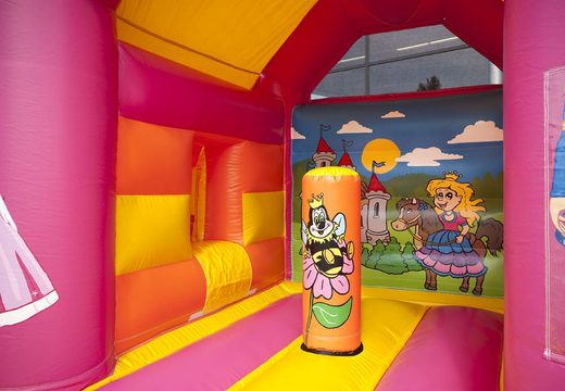 Midi opblaasbare multifun springkasteel met glijbaan te koop in prinses thema voor kinderen. Koop springkastelen online bij JB Inflatables Nederland
