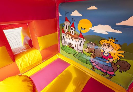 Midi multifun overdekt springkasteel met glijbaan kopen in het thema prinses voor kinderen. Koop springkastelen online bij JB Inflatables Nederlandastelen online bij JB Inflatables 