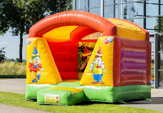 Klein overdekt springkasteel met feest thema voor kinderen kopen. Koop nu springkastelen online bij JB Inflatables Nederland