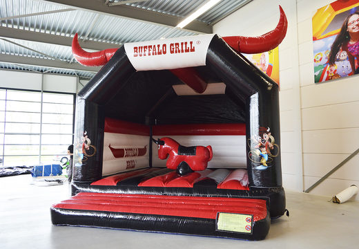Promotionele op maat gemaakte Buffalo Grill springkastelen kopen. Bestel nu opblaasbare reclame springkastelen in eigen huisstijl bij JB Inflatables Nederland
