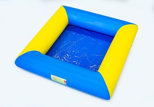 Open blauw geel ballenbak springkasteel in thema standaard bestellen voor kinderen. Koop springkastelen online bij JB inflatables Nederland