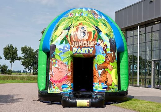  Multi-thema 3,5m springkasteel in thema Jungle Party voor kids bestellen. Koop online opblaasbare sprinkastelen bij JB Inflatables Nederland