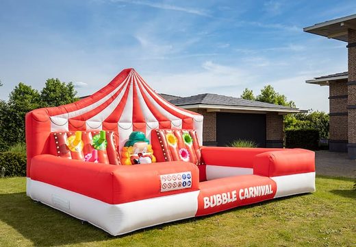 Groot opblaasbaar open bubble boarding springkussen met schuim te koop in thema carnaval circus clown voor kinderen