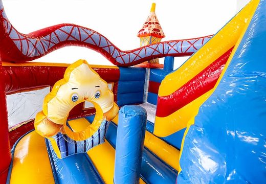 Koop een multifunctioneel Funcity Rollercoaster springkasteel met een glijbaan voor kinderen. Bestel springkastelen online bij JB Inflatables Nederland