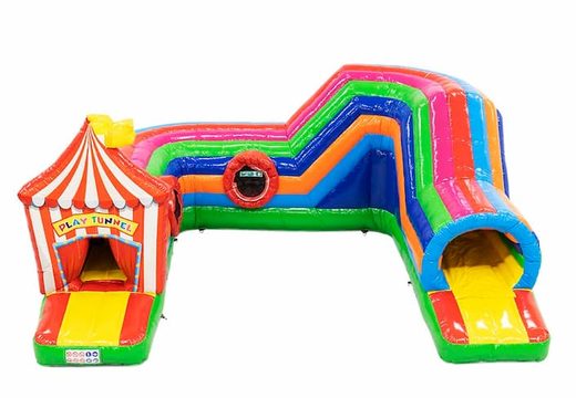 Playfun kruiptunnel springkussen in thema circus voor kinderen kopen. Bestel springkussens online bij JB Inflatables Nederland