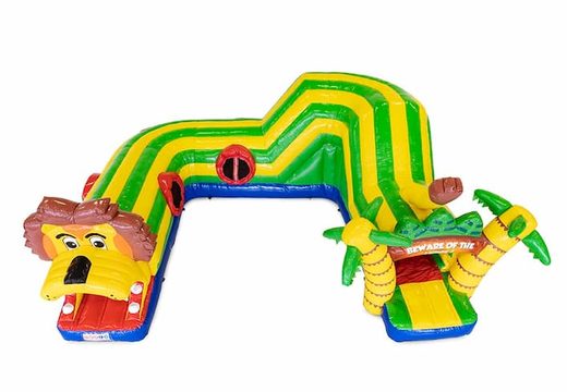 Playfun kruiptunnel springkussen in thema leeuw voor kinderen kopen. Bestel springkussens online bij JB Inflatables Nederland