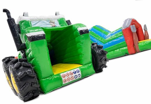 Bestel een kruiptunnel springkasteel in thema tractor voor kinderen. Koop springkastelen online bij JB Inflatables Nederland