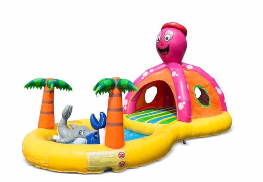 Opblaasbaar halfopen play fun springkussen met zwembadje kopen in thema playzone seaworld zee voor kinderen . Bestel springkussens online bij JB Inflatables Nederland 
