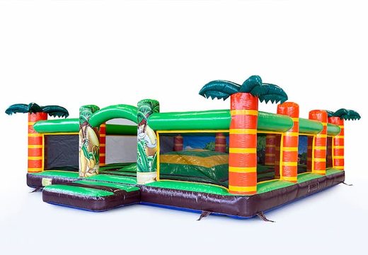 Open  jungle speelberg springkussen met wanden bestellen voor kids. Koop springkussens online bij JB Inflatables Nederland 