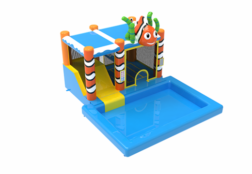 Opblaasbaar springkussen met koppelbaar badje in oceaan thema kopen voor kinderen JB Inflatables Nederland. Bestel springkussen nu online bij JB Inflatables Nederland
