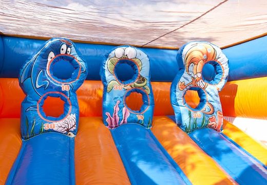 Bestel Schiettent seaworld springkasteel met schiet spel voor kinderen. Koop opblaasbare springkussens online bij JB Inflatables Nederland