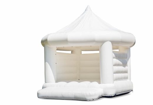 Standaard carrousel trouwkussen springkasteel in wit voor kinderen kopen. Bestel springkastelen online bij JB Inflatables Nederland