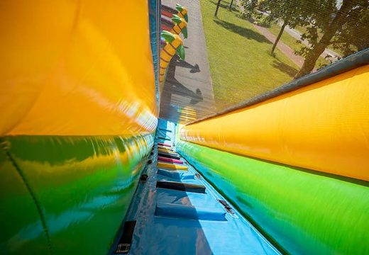 Koop Drop & Slide Jungle Springkasteel met twee glijbanen voor kinderen. Bestel opblaasbare springkastelen online bij JB Inflatables Nederland