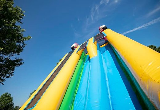 Koop Drop & Slide Jungle springkussen met dubbele glijbaan voor kinderen. Bestel opblaasbare springkussens online bij JB Inflatables Nederland