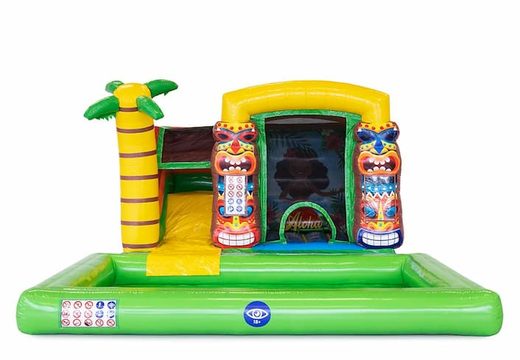 Mini splash bounce Hawaï springkasteel met of zonder bad kopen voor kinderen. Bestel springkastelen onlin bij JB Inflatables Nederland