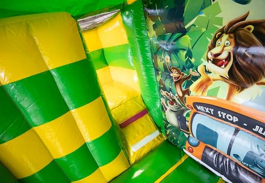 Inflatable groen mini splash bounce springkussen met zwembadje kopen in thema jungle met gorilla voor kinderen. Koop springkastelen online bij JB Inflatables Nederland