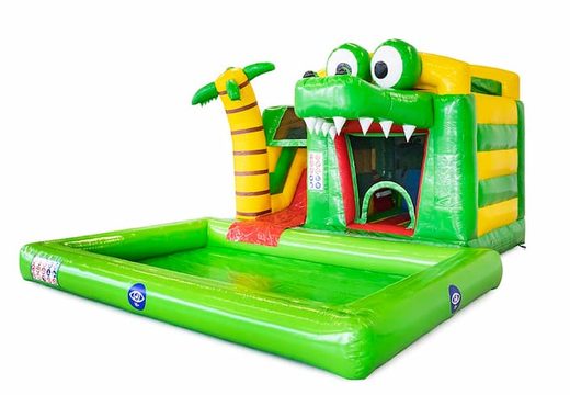 Koop opblaasbaar multiplay krokodil springkasteel met of zonder bad voor kinderen bij JB Inflatables Nederland. Bestel springkastelen online bij JB Inflatables Nederland