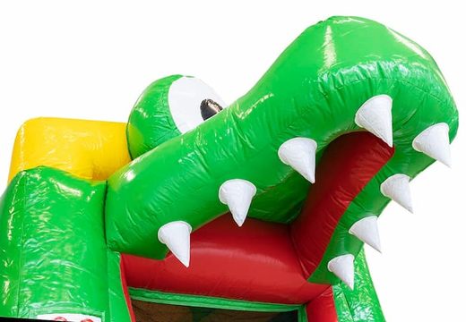 Multifunctioneel krokodil luchtkussen met koppelbare badjes bestellen bij JB Inflatables Nederland. Koop luchtkussens online bij JB Inflatables Nederland
