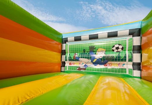 Klein open springkasteel te koop in voetbal thema voor kinderen. Koop springkastelen online bij JB Inflatables Nederland