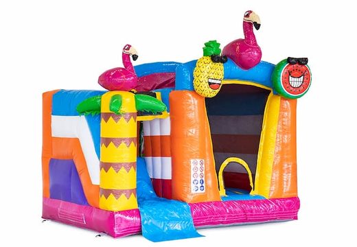 Klein splash bounce springkussen in thema flamigo met of zonder bad bestellen voor kinderen bij JB Inflatables Nederland. Koop springkussens bij JB Inflatables Nederland 