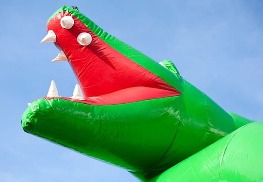 Bestel unieke standaard krokodil luchtkussen met een 3D object bovenop voor kinderen. Koop luchtkussens online bij JB Inflatables Nederland