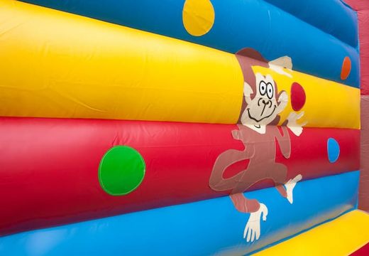 Super springkussen overdekt kopen met vrolijke animaties in aap thema voor kinderen. Koop springkussens online bij JB Inflatables Nederland