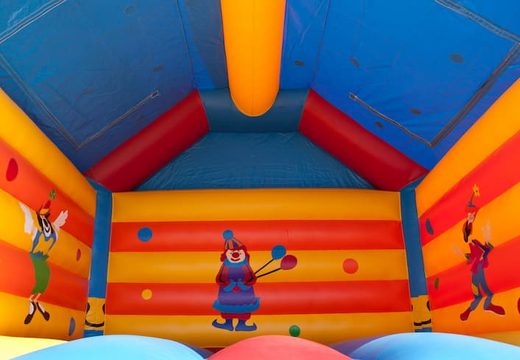 Groot luchtkussen overdekt kopen in clown thema voor kinderen. Koop luchtkussens online bij JB Inflatables Nederland 