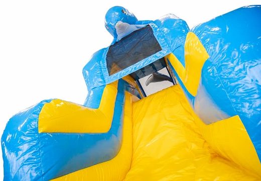 Overdekt opblaasbaar multiplay luchtkussen bestellen in thema dolfijn voor kids bij JB Inflatables Nederland. Koop luchtkussen online bij JB Inflatables Nederland