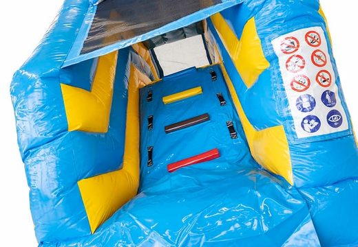 Koop opblaasbaar waterglijbaan springkussen in dolfijn thema met bovenop 3D object. Bestel springkussens online bij JB Inflatables Nederland 