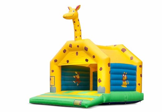 Groot luchtkussen overdekt kopen in giraffe thema voor kinderen. Bestel luchtkussens online bij JB Inflatables Nederland