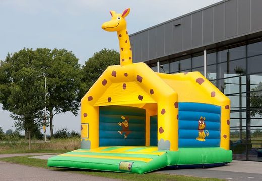 Super springkasteel overdekt kopen in giraffe thema voor kinderen. Koop springkastelen online bij JB Inflatables Nederland