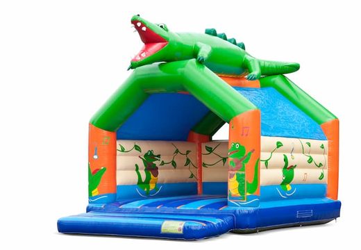 Groot luchtkussen overdekt kopen in krokodil thema voor kinderen. Bestel luchtkussens online bij JB Inflatables Nederland