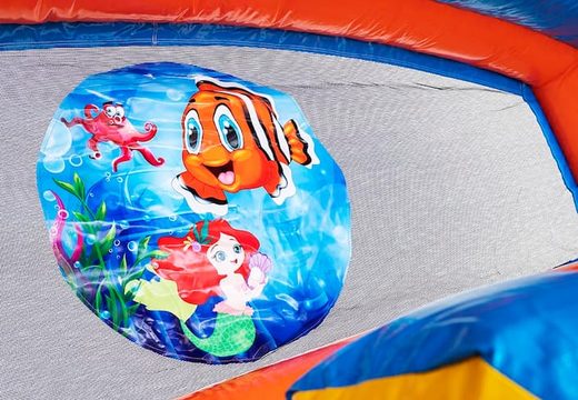 Multiplay splashy slide seaworld luchtkussen met bovenop een 3D object van nemo bestellen voor kids bij JB Inflatables Nederland. Koop luchtkussens online bij JB Inflatables Nederland