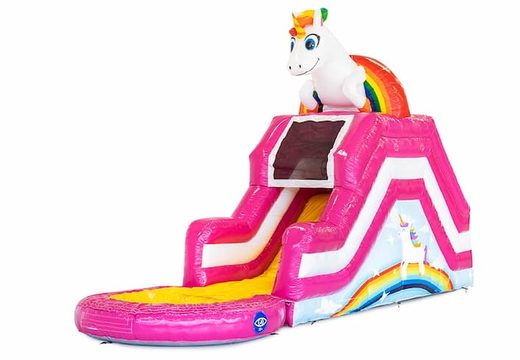 Overdekt opblaasbaar waterglijbaan multiplay springkasteel kopen in thema unicorn voor kinderen bestellen bij JB Inflatables Nederland. Koop springkastelen online bij JB Inflatables Nederland