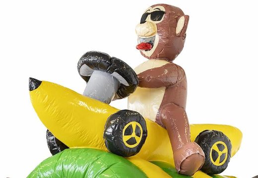 Opblaasbaar inflatable in bananen apen thema met glijbaan te koop voor kinderen