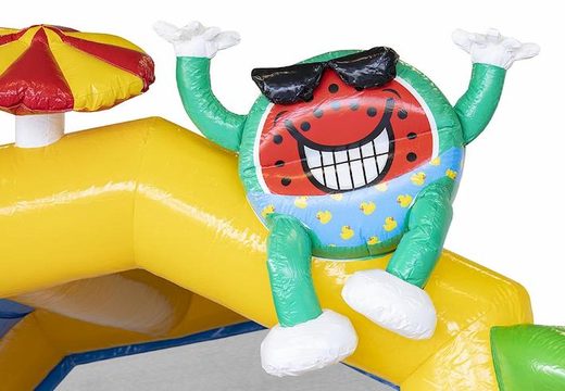 Bestel opblaasbaar springkasteel summer party thema met feestelijke objecten voor kinderen