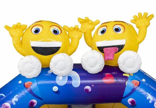 Opblaasbaar springkasteel met emojis op het kussen bestellen voor kinderen