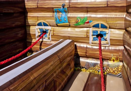 Professionele Bungeerun springkussen spel te koop voor zeskamp dorpsfeest actie in thema piraat voor kids bij JB Inflatables