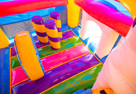 Inflatable multiplay super springkasteel in unicorn thema voor kinderen te koop met ontzettend veel kleuren