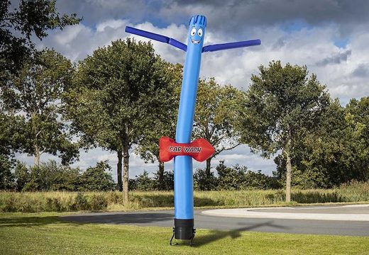 Opblaasbare 6m skytube party carwash met richtingspijl in het blauw online kopen bij JB Inflatables Nederland. Bestel inflatable airdancers in standaard kleuren en afmetingen direct online