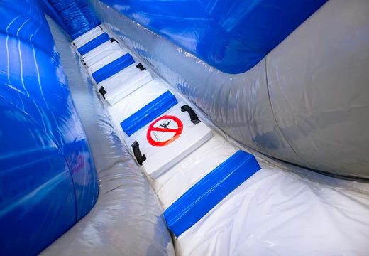 Inflatable waterglijbaan D18 Waterslide in blauw wit zilver te koop