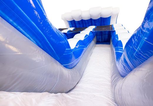 Inflatable waterglijbaan D18 Waterslide in blauw wit zilver bestellen