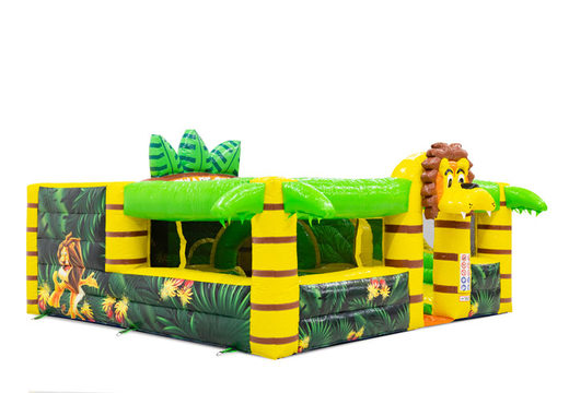 Gekleurde inflatable park in Lion thema bestellen voor kinderen. Koop springkussens online bij JB Inflatables Nederland 