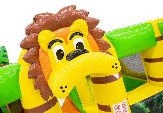 Gekleurde inflatable park in Lion thema kopen voor kinderen. Bestel springkussens online bij JB Inflatables Nederland 