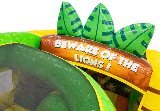 Koop opblaasbaar springkasteel in thema Lion met prints die bij het thema passen voor kinderen. Bestel springkastelen online bij JB Inflatables Nederland 