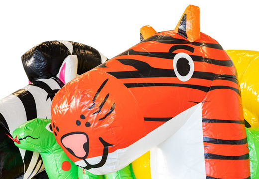 Koop opblaasbare Mini Multiplay springkasteel in thema Jungle voor kinderen. Opblaasbare springkastelen te koop bij JB Inflatables Nederland